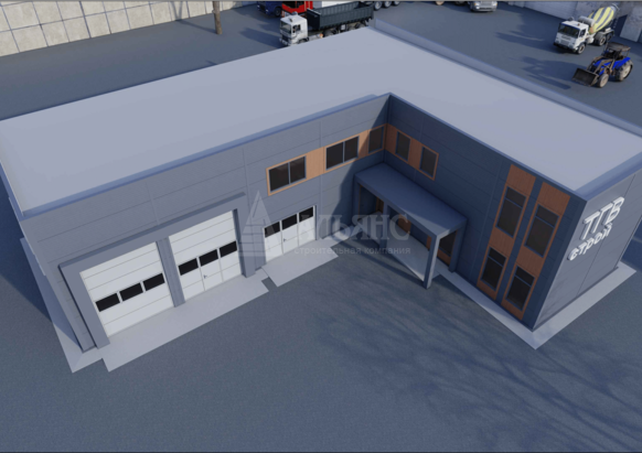 3D визуализация Здание АБК из сэндвич-панелей - фото 5